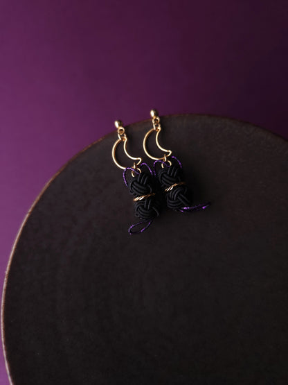 Cat and Moon - Black x  Purple