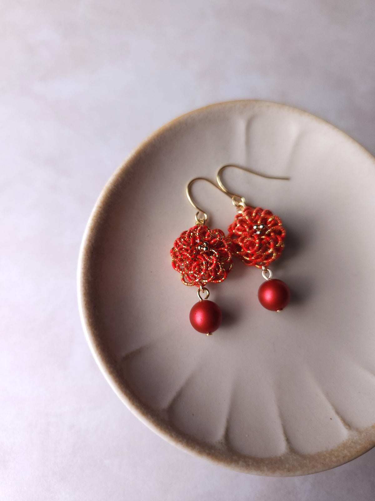 Chrysanthemum - Orange Red and Gold