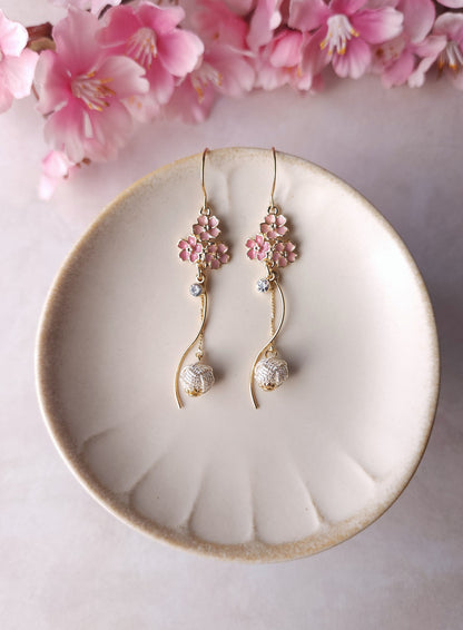 Sakura Blossom Earrings - Sakura Pink