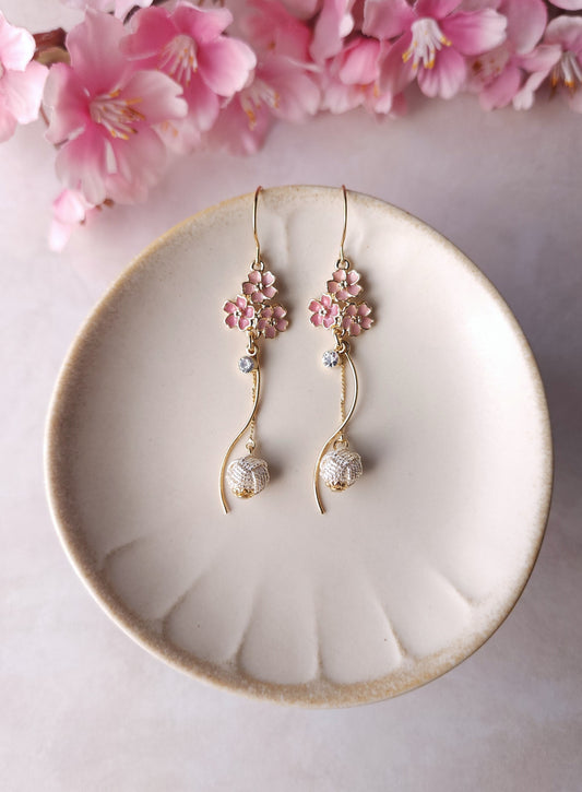 Sakura Blossom Earrings - Sakura Pink