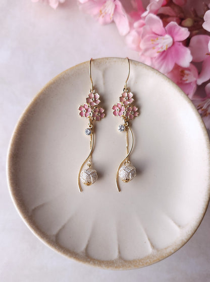 Sakura Blossom Earrings - Sakura Pink