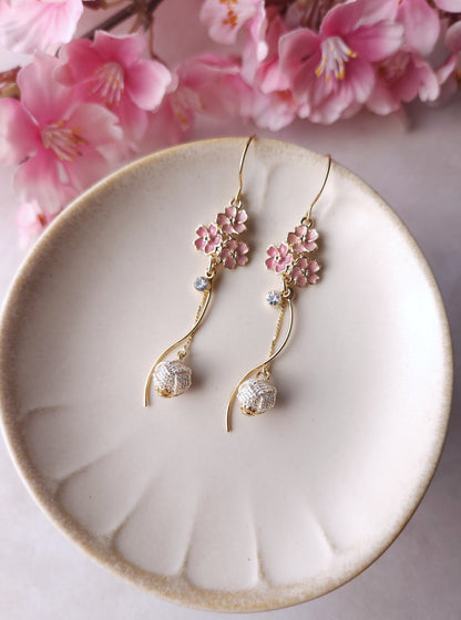 Sakura Blossom Earrings - Sakura Pink