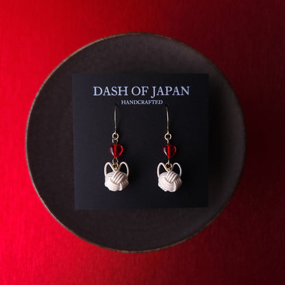 Cat and Heart  - White x Red