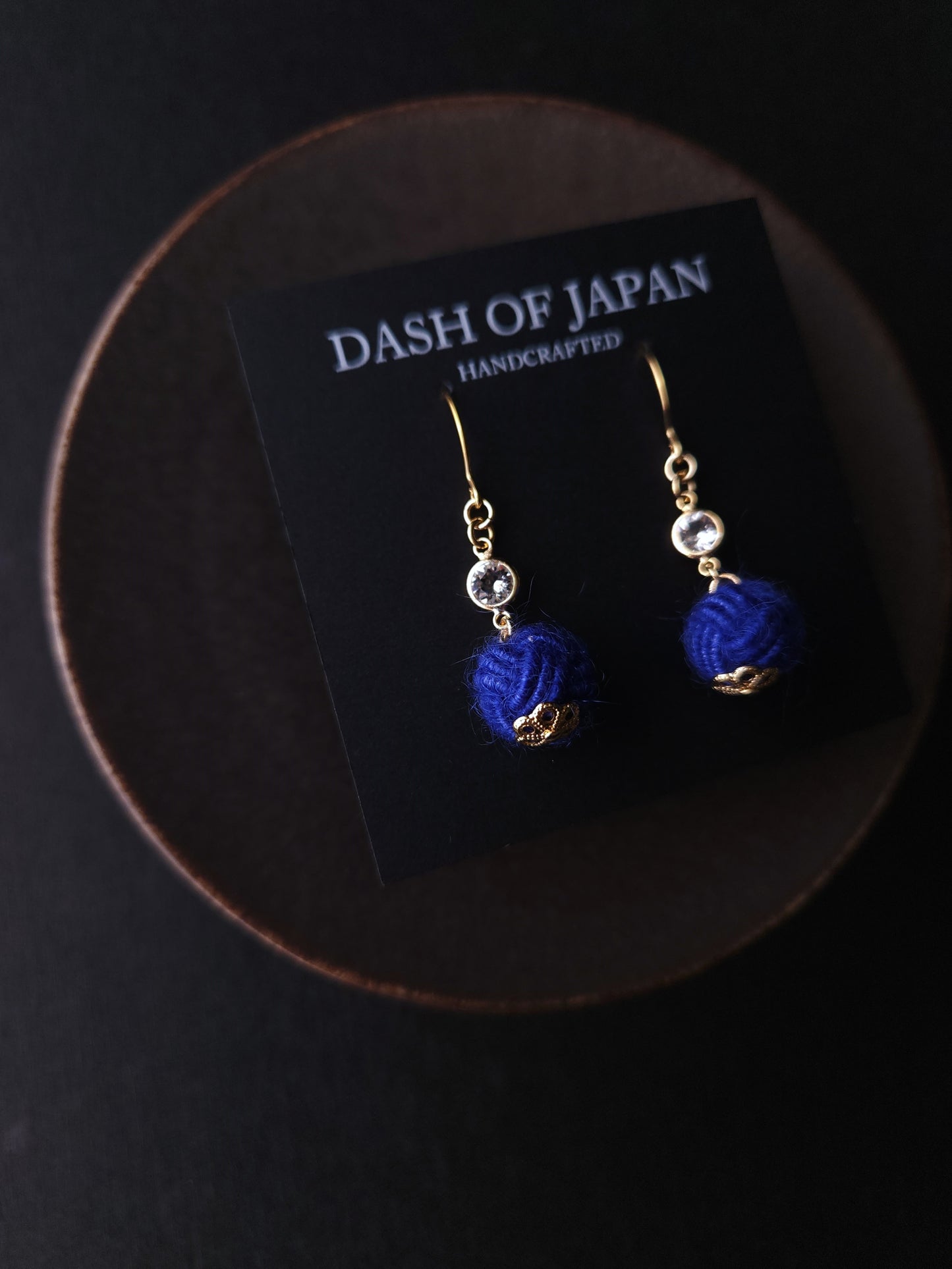 Japanese Mizuhiki Drop Earrings - Fluffy Blue