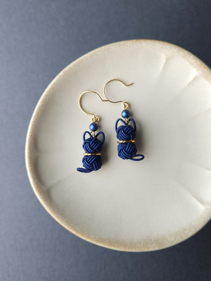 Cat Earrings - Dark Navy Blue