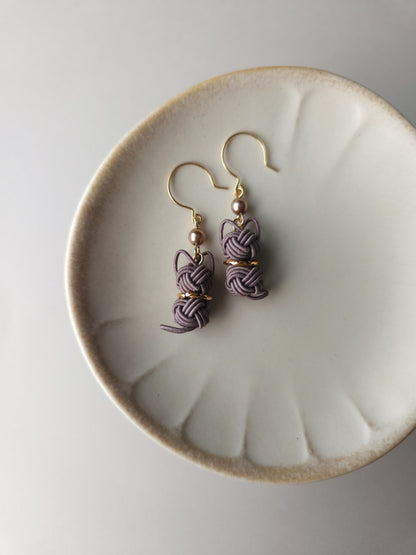 Cat Earrings - Satin Taupe