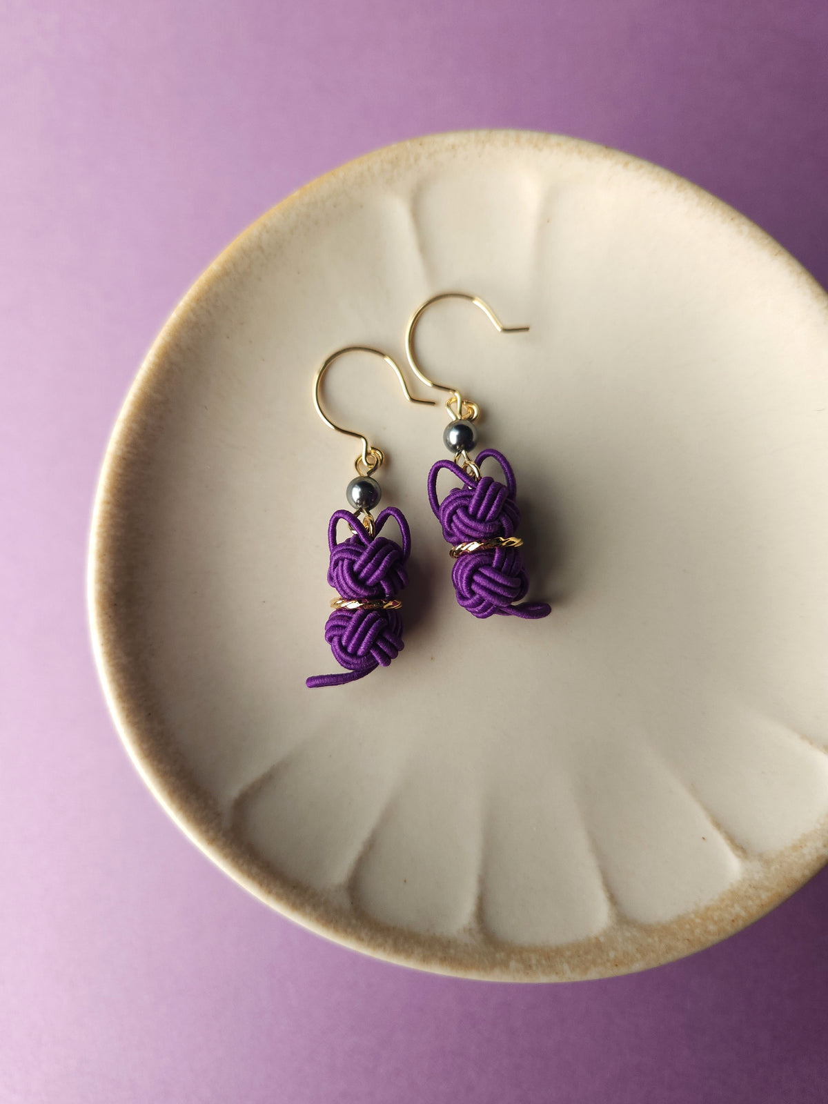 Cat Earrings - Purple