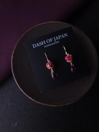 Simple Drop Earrings  - Purple Pink Orange