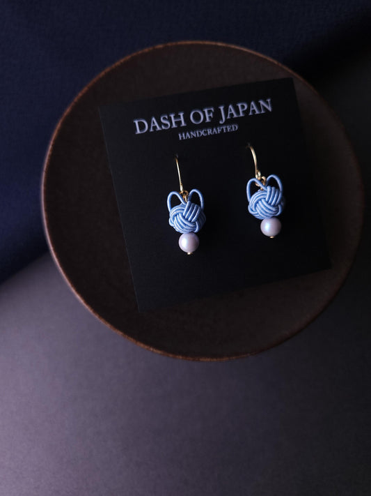 Cat Head Earrings - Light Blue