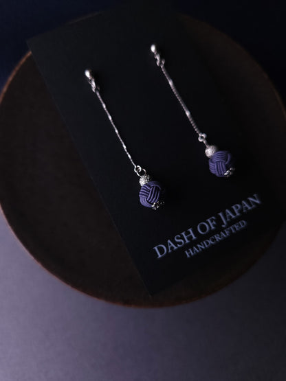 Long Drop Earrings - Blue Gray
