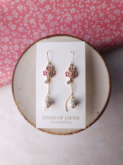 Sakura Blossom Earrings - Sakura Pink