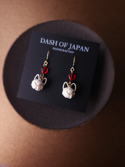 Cat and Heart  - White x Red