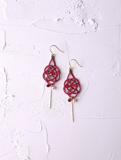 Geometric - Wine Red
