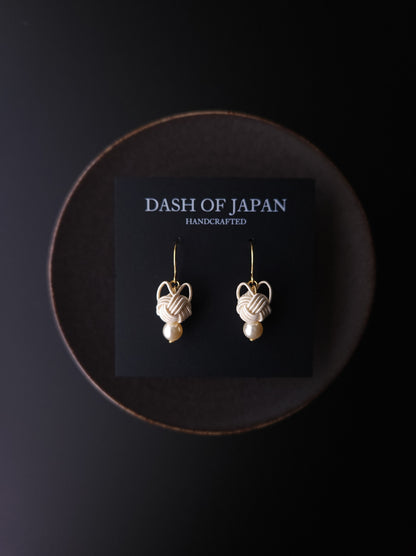 Cat Head Earrings - White