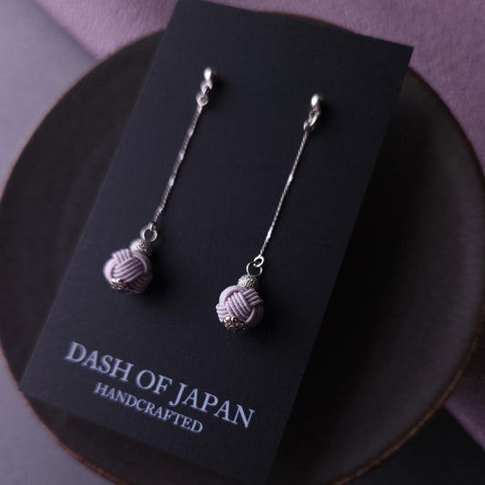 Long Drop Earrings - Lavender Gray