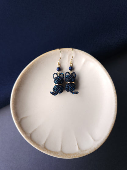Cat Earrings  - Black and Blue