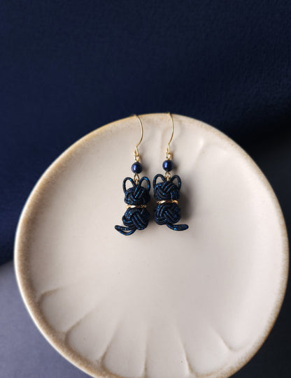 Cat Earrings  - Black and Blue