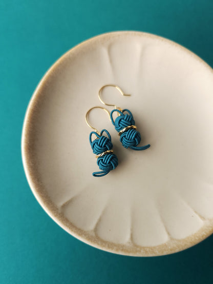 Cat Earrings  - Teal Green