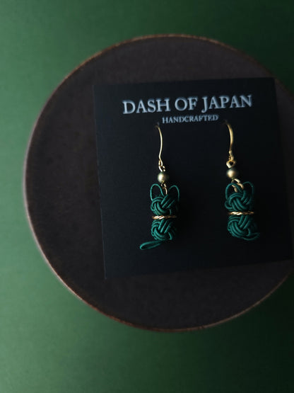 Cat Earrings  - Deep Green