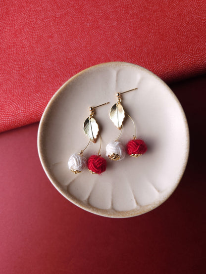 Fluffy Cherry Drop - Red and White