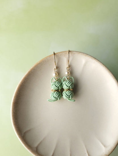 Cat Earrings  - Light Green