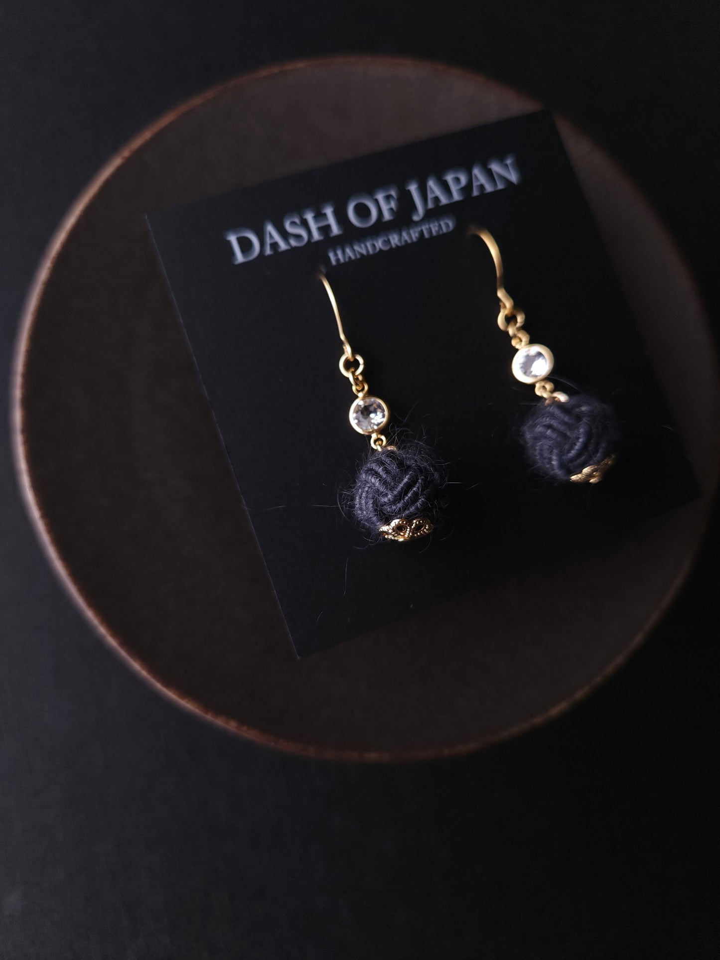 Japanese Mizuhiki Drop Earrings - Fluffy Gray