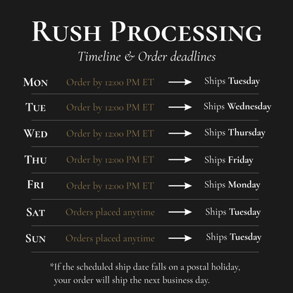 Rush Processing - Ships Next Business Day