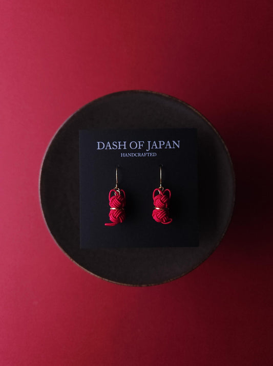 Cat Earrings  -Dark Red