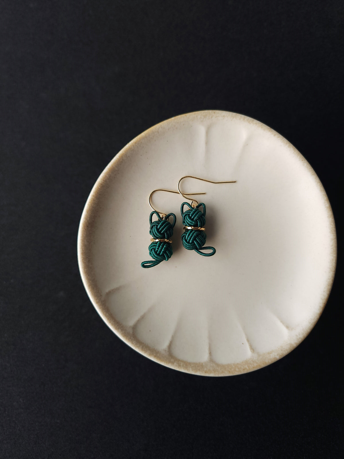 Cat Earrings  - Deep Green