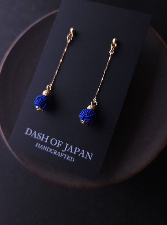 Long Drop Earrings - Blue