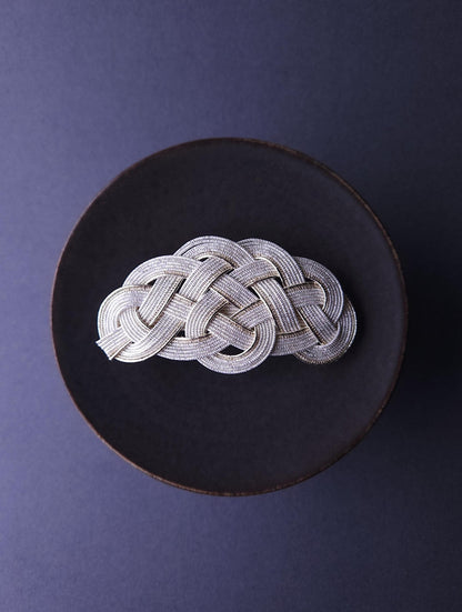 Hair Barrette - Metallic silver