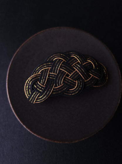 Hair Barrette - Black and Gold