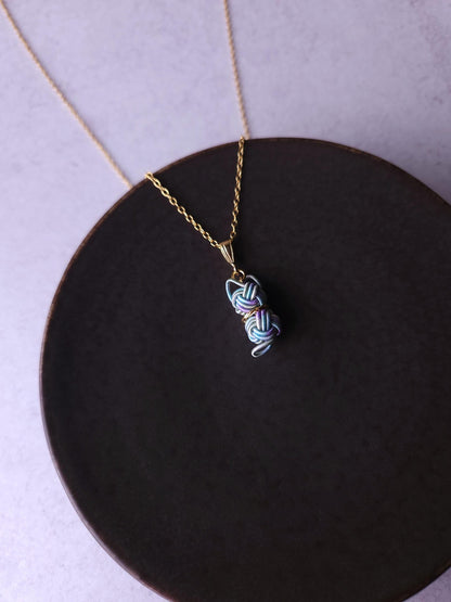 Cat Necklace - Hydrangea Blue
