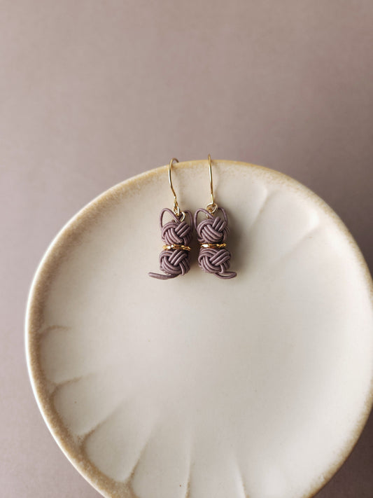 Cat Earrings - Satin Taupe
