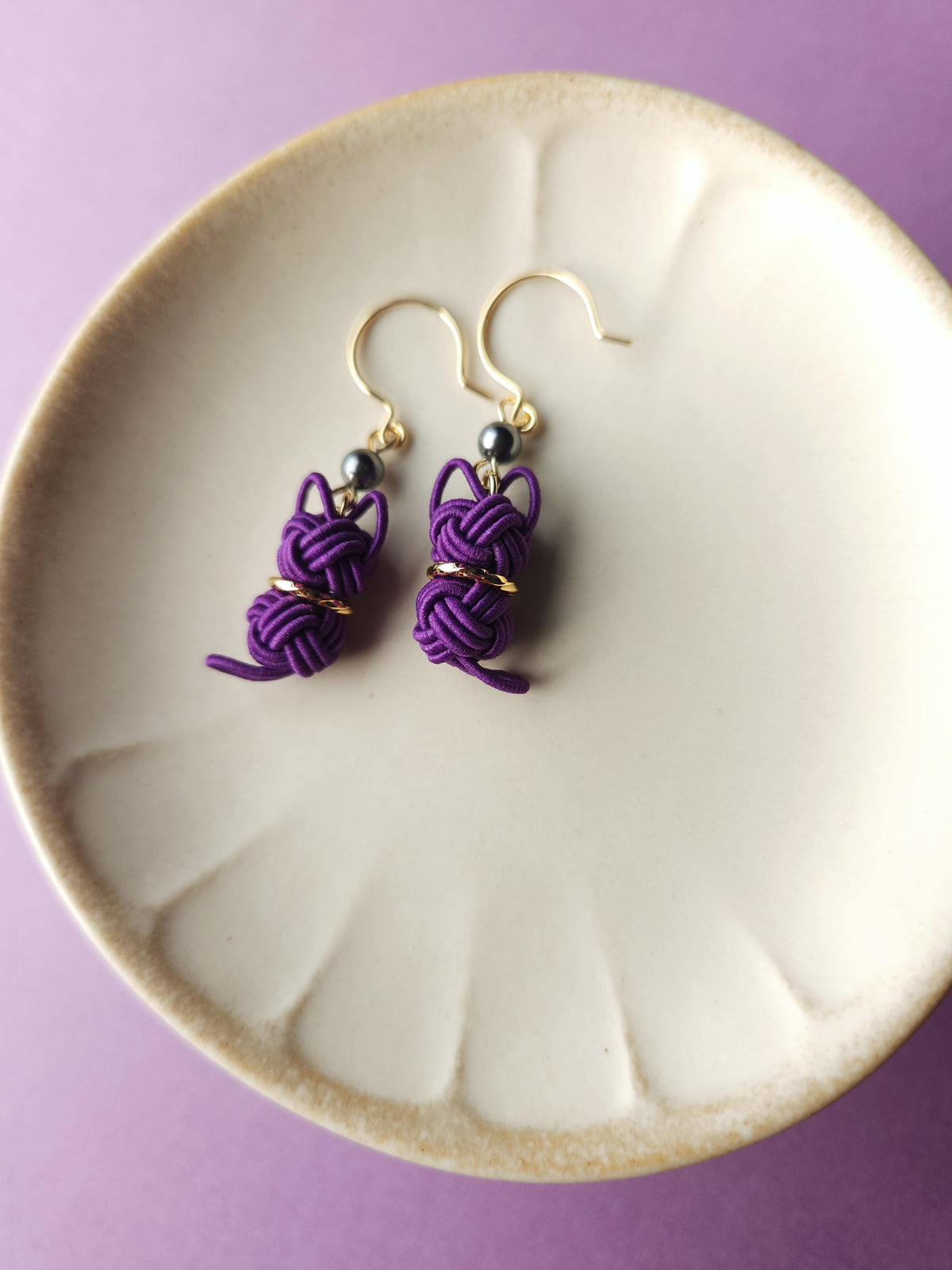 Cat Earrings - Purple