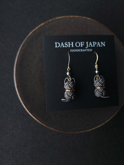Cat Earrings  - Charcoal Gray