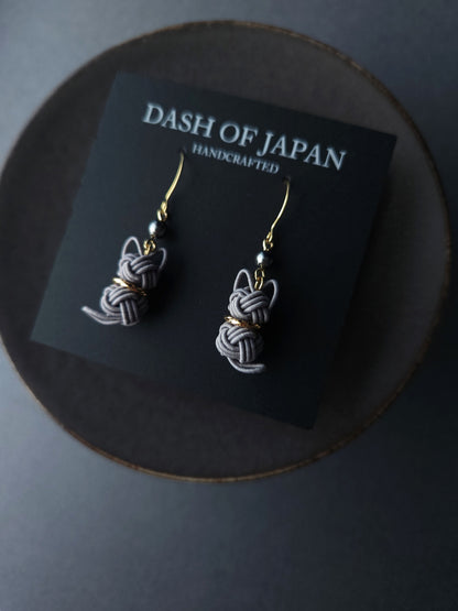 Cat  Earrings - Gray