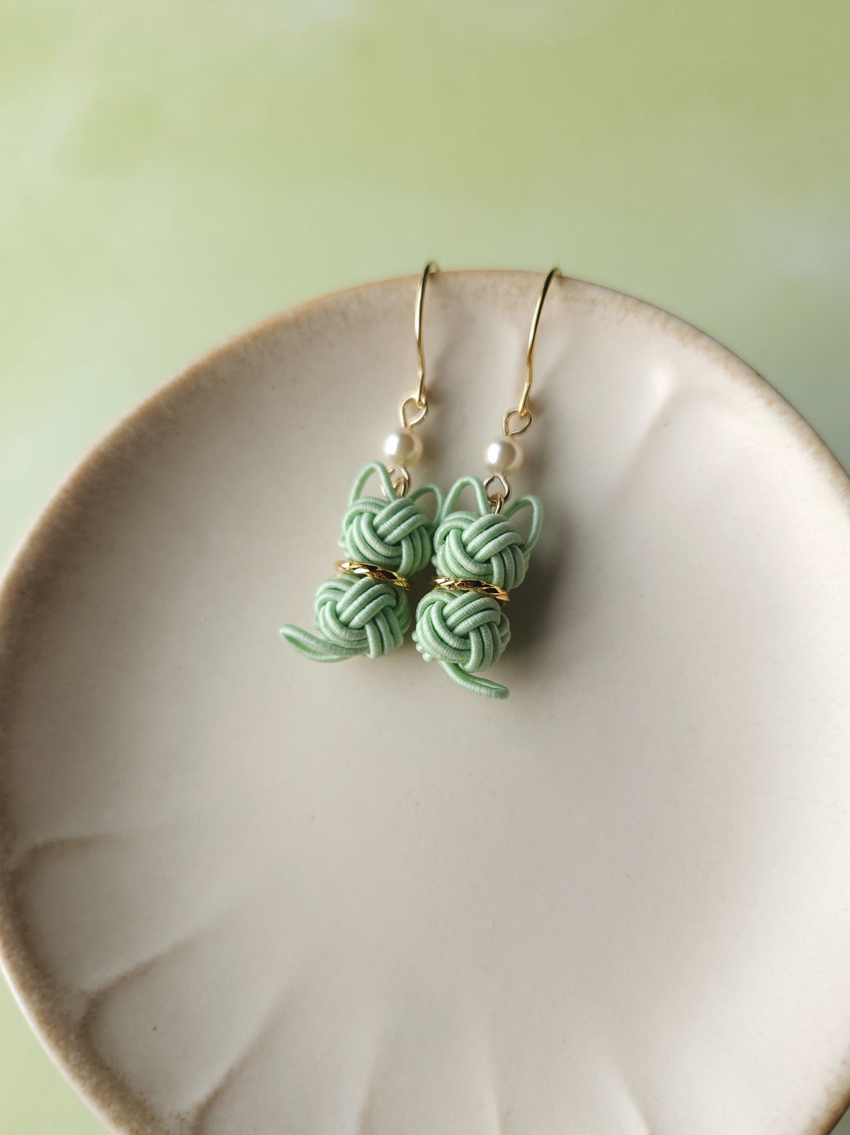 Cat Earrings  - Light Green