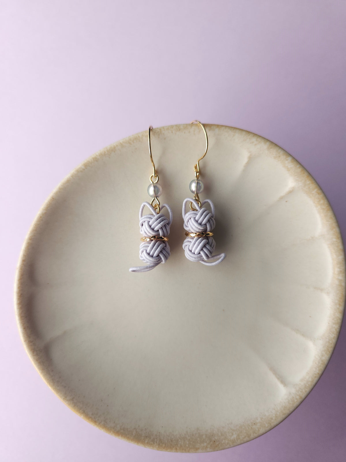 Cat Earrings - Lavender Gray