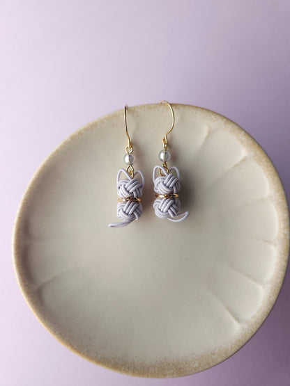 Cat Earrings - Lavender Gray