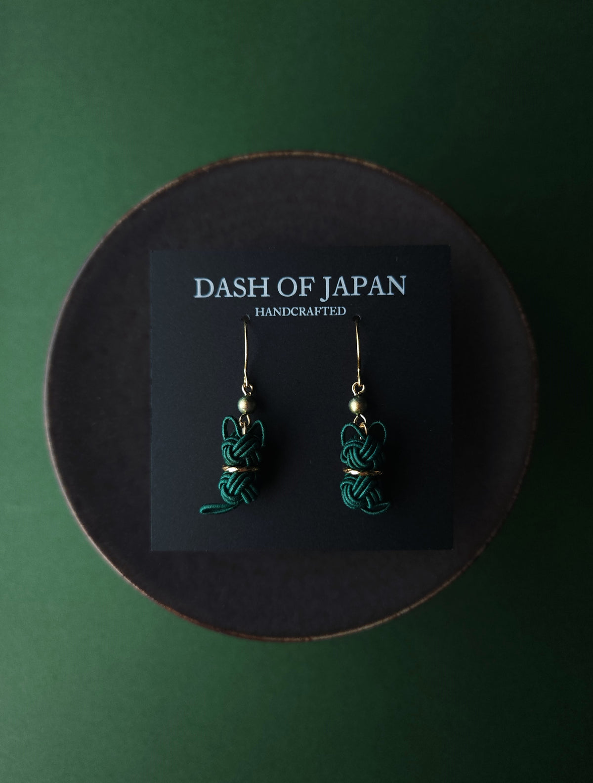Cat Earrings  - Deep Green