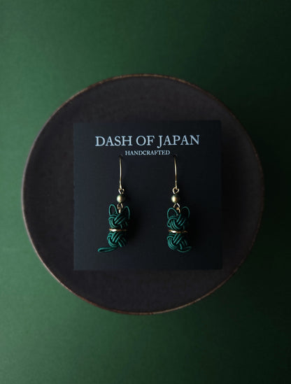 Cat Earrings  - Deep Green