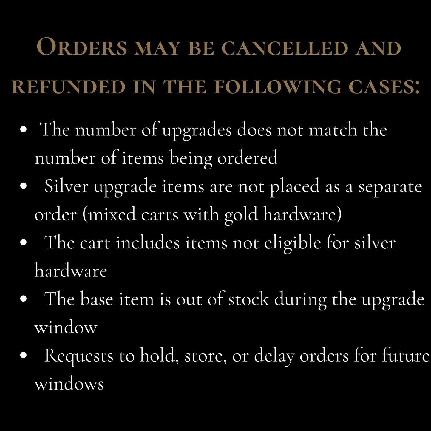 Silver Hardware Upgrade