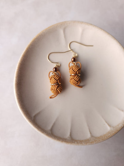 Cat Earrings  - Caramel Orange