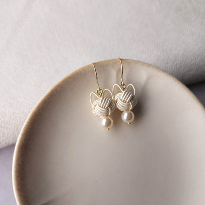 Cat Head Earrings - White