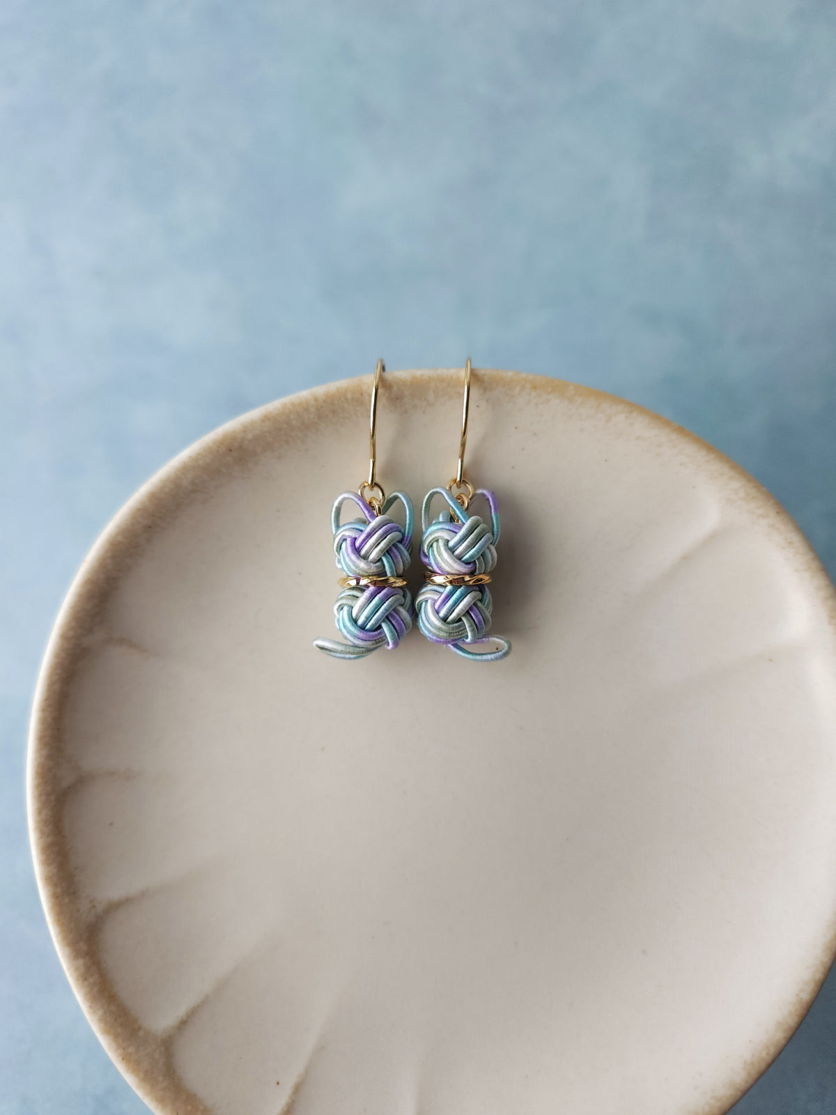 Cat Earrings - Hydrangea Blue