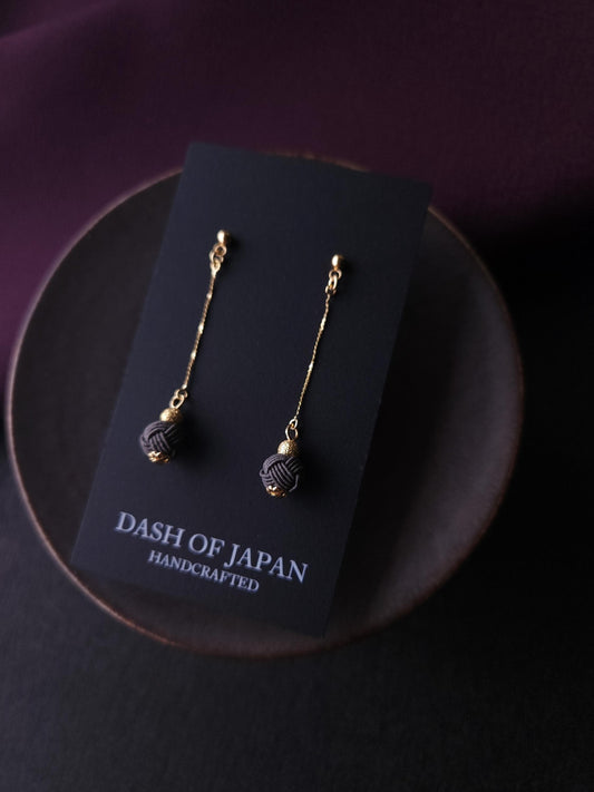 Long Drop Earrings - Charcoal Gray