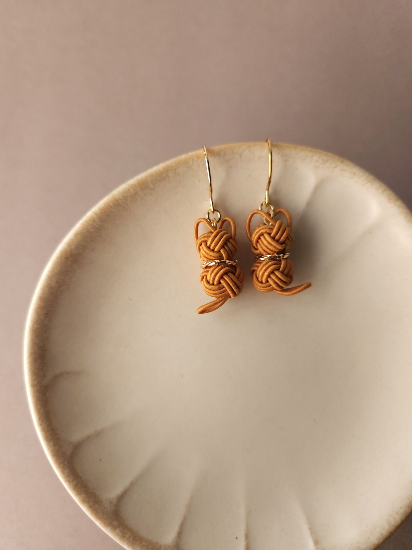 Cat Earrings  - Caramel Orange