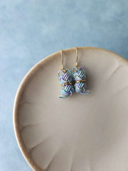 Cat Earrings - Hydrangea Blue