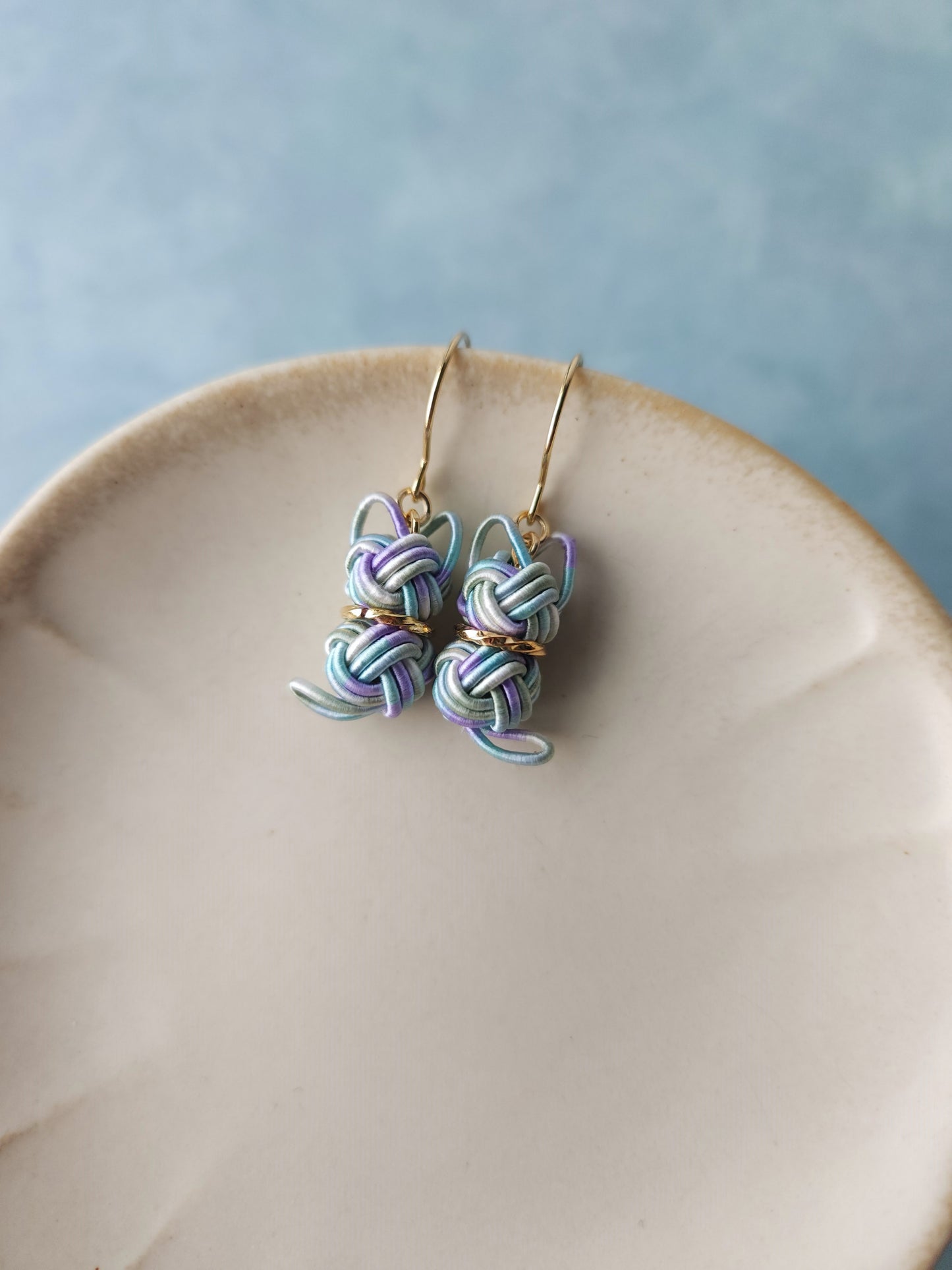 Cat Earrings - Hydrangea Blue